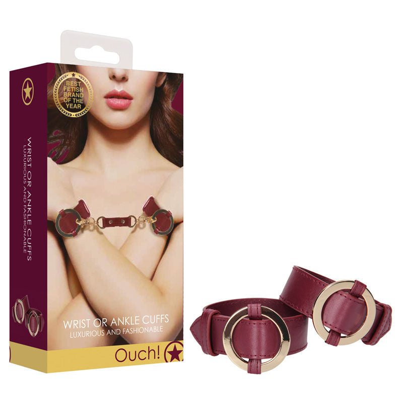 Ouch! halo - wrist & ankle cuffs - Product side view and box side view | Flirtybay.com.au